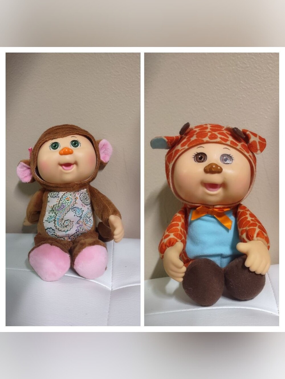 Sydney Monkey #58 HTF & Serena Giraffe #57, CPK Cuties Zoo Friends, EUC